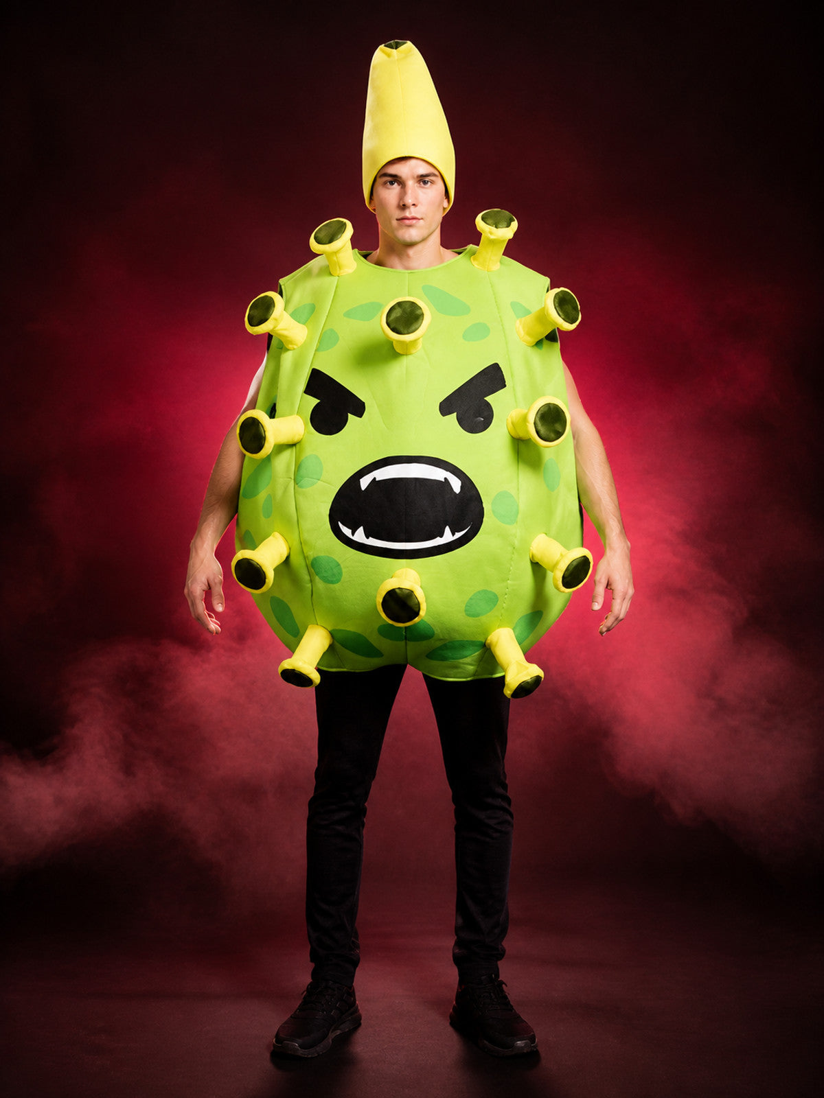 Green Inflatable Virus Costume Jumpsuit, Funny Halloween Party Outfit main product view