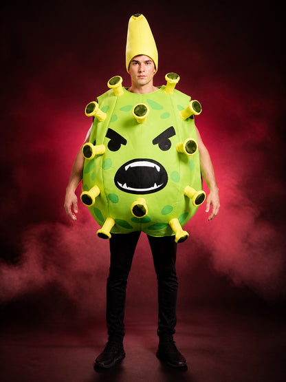 Green Inflatable Virus Costume Jumpsuit, Funny Halloween Party Outfit main product view