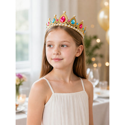 Carnival Crown with Pink, Blue, and White Beads lifestyle