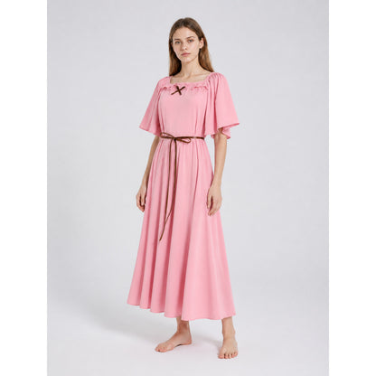 Pink Cosplay Dress with Belt and Long Skirt Costume Dresses detail