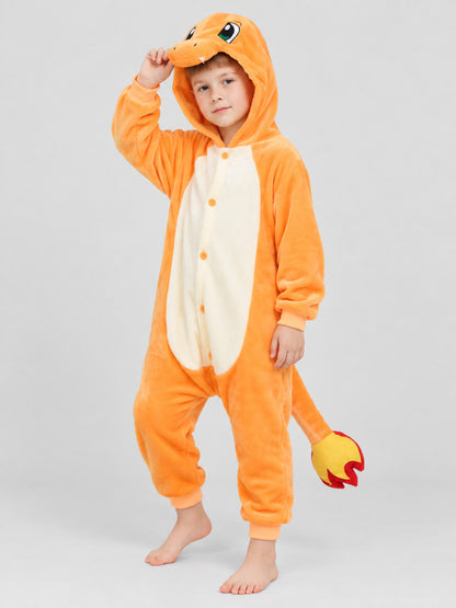Kids Hooded Pajama Jumpsuit with Animal Face