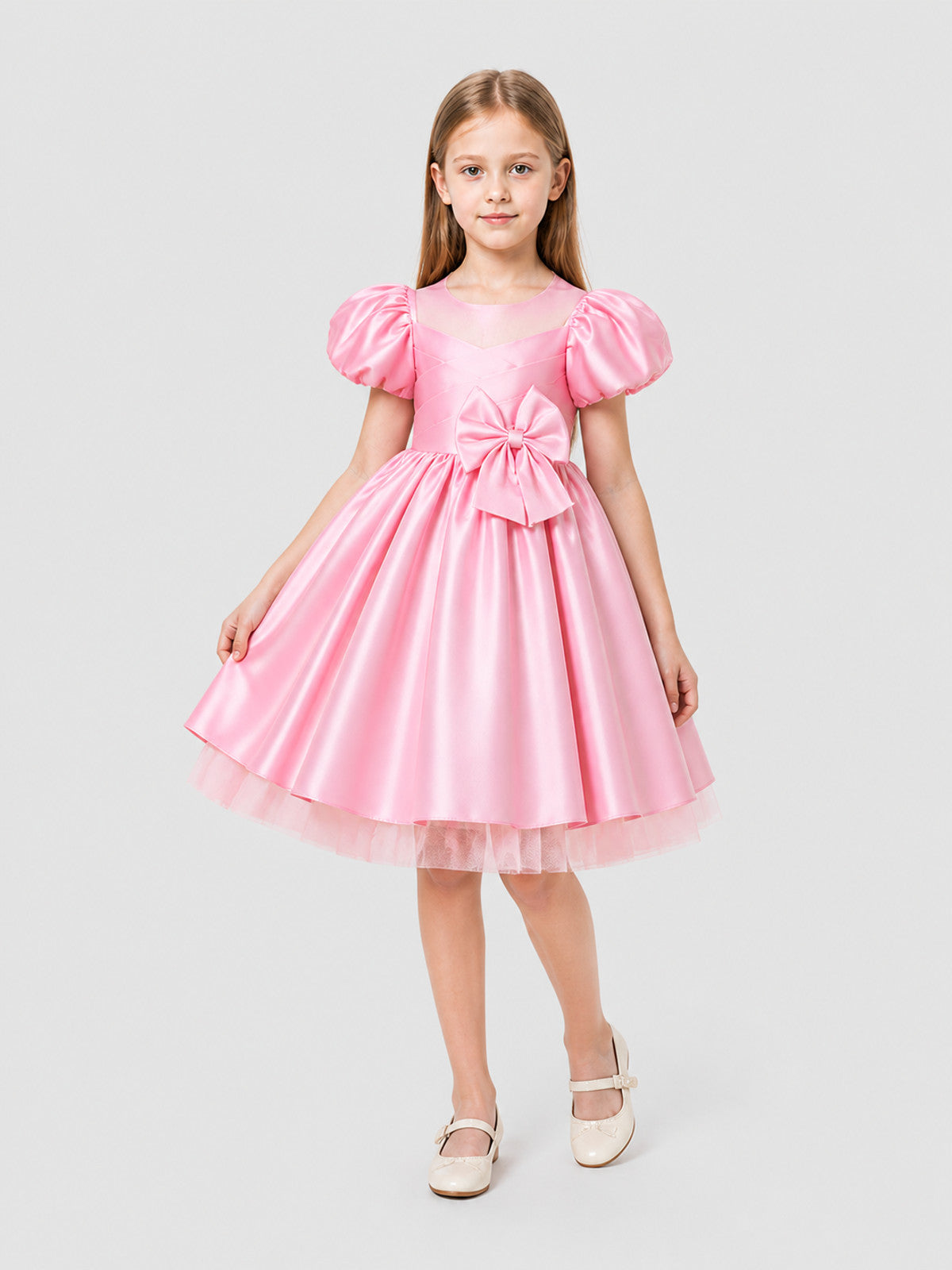 Children’s princess dress with a full skirt and large bow product detail