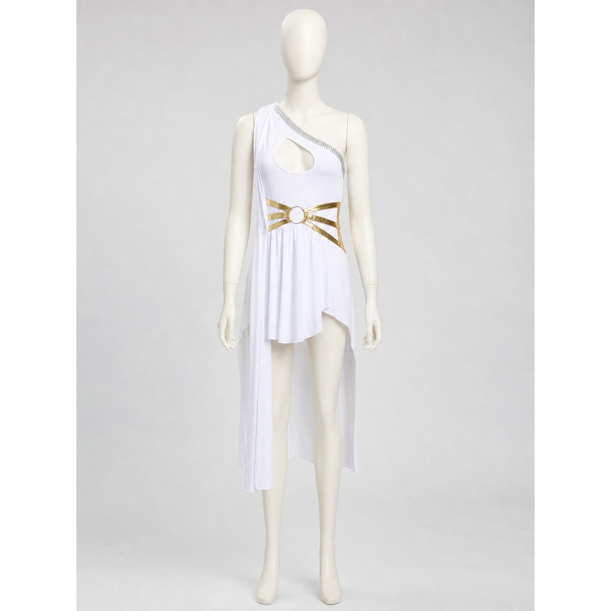 Halloween Costume Dress, White, Asymmetrical