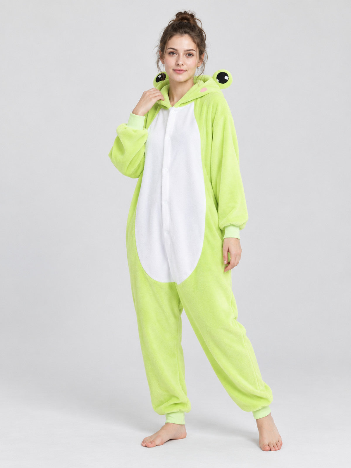 Kigurumi Pajama with Oversized Hood and White Insert