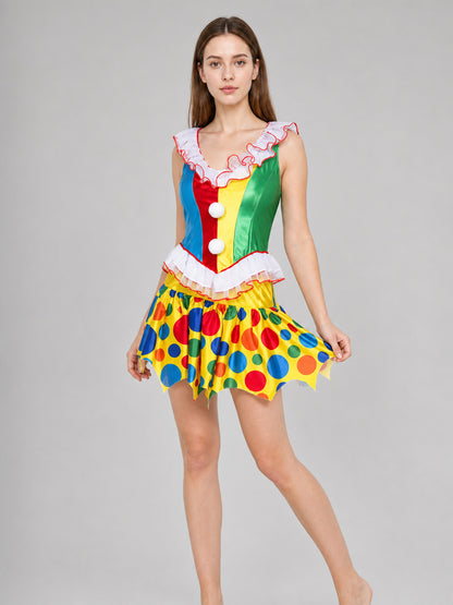Bright Clown Costume for Parties and Carnivals