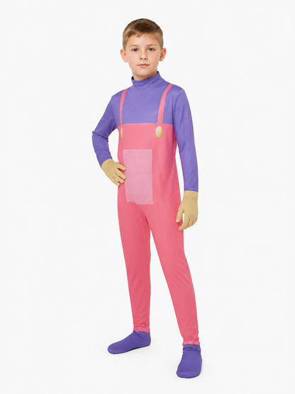 Circus Clown Cosplay Jumpsuit, Pink and Purple Costumes detail