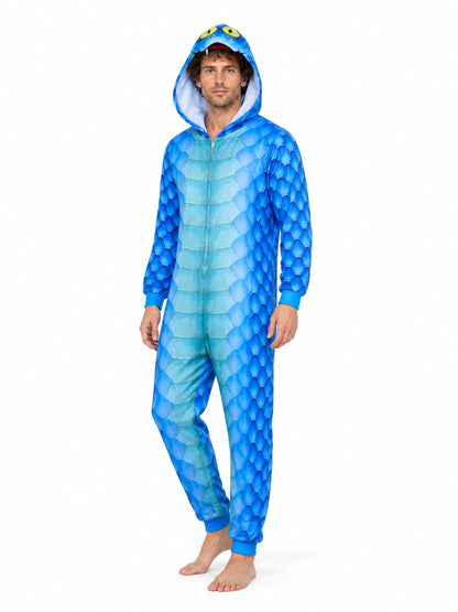 Gary Snake Kigurumi with a Hood and Zipper