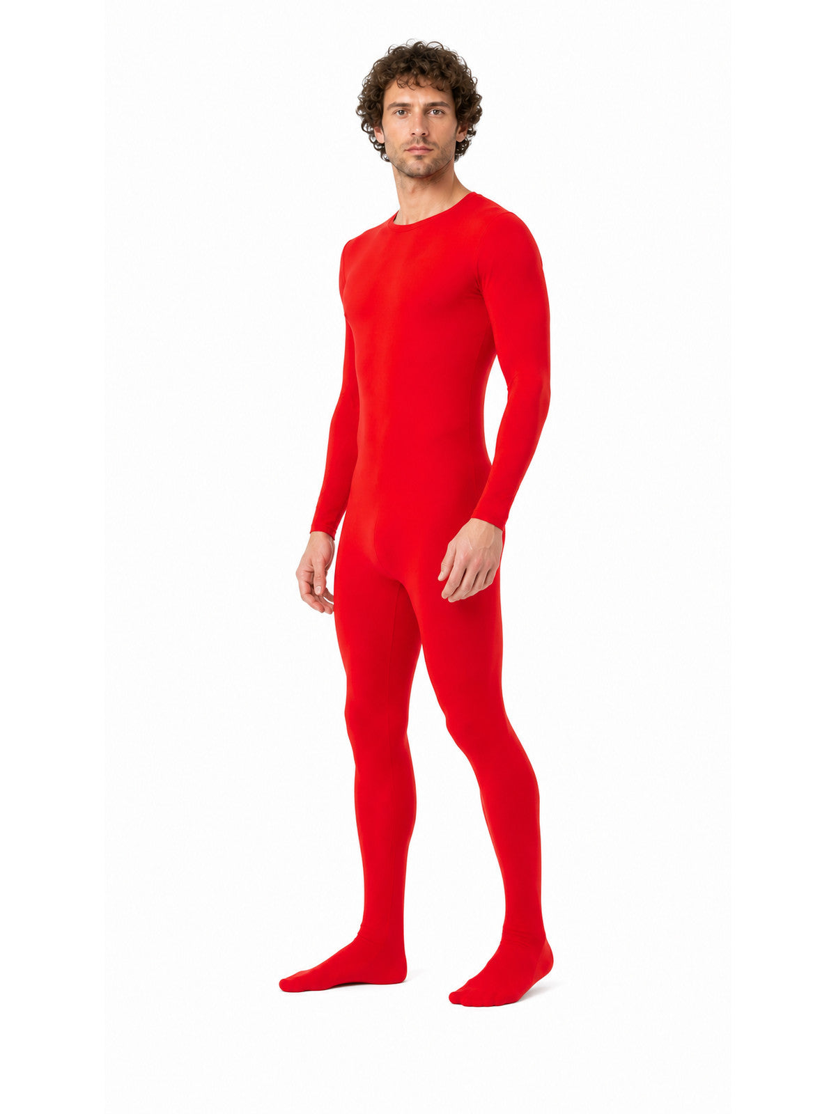 Red Zentai Jumpsuit with Covered Feet