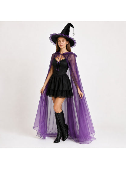 Halloween Carnival Costume with Cape and Hat