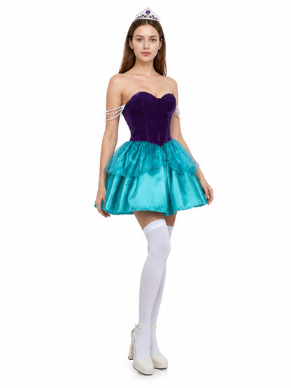 Strapless Carnival Dress with Tiered Skirt