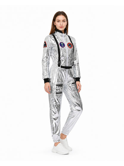 Astronaut Jumpsuit with Patches and Zipper