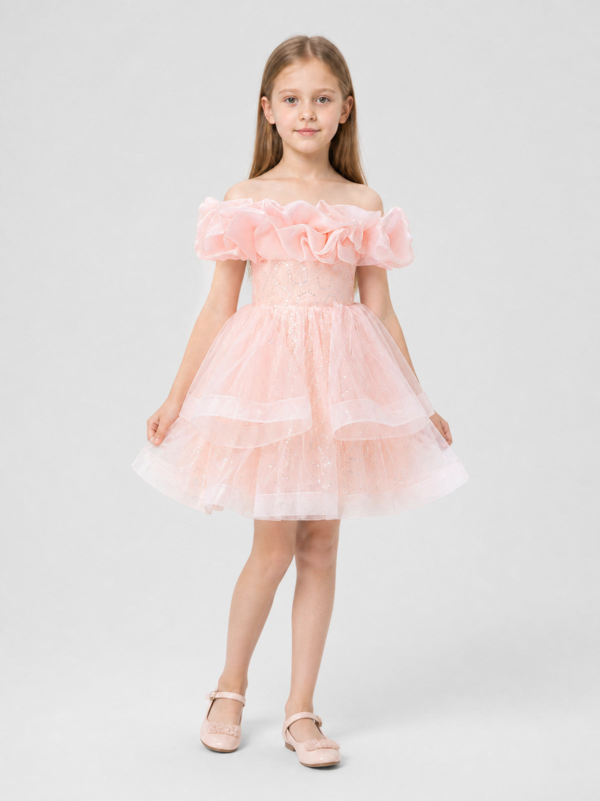 Children's Princess Dress with Sequins and a Full Skirt