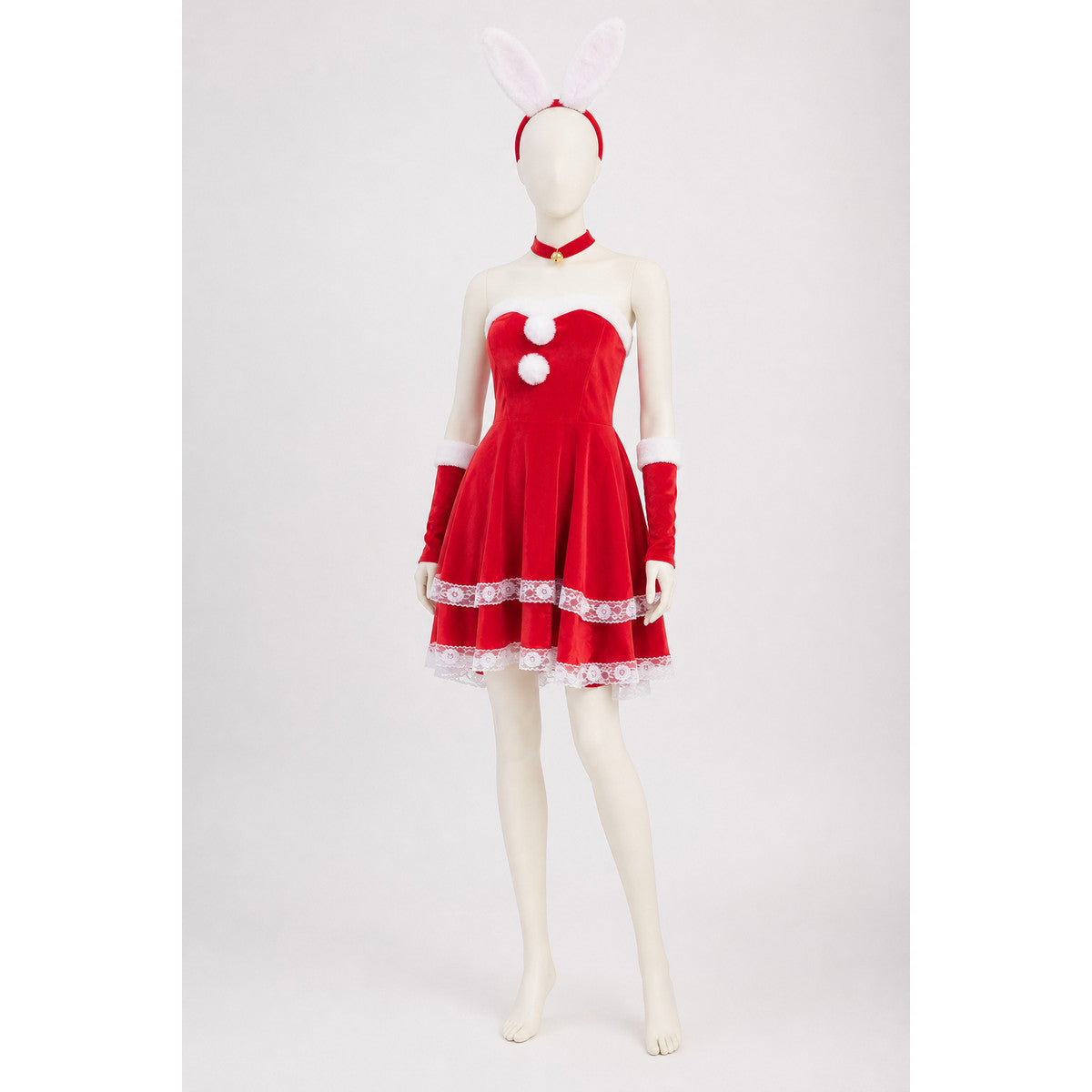Christmas cosplay costume with ears and lace