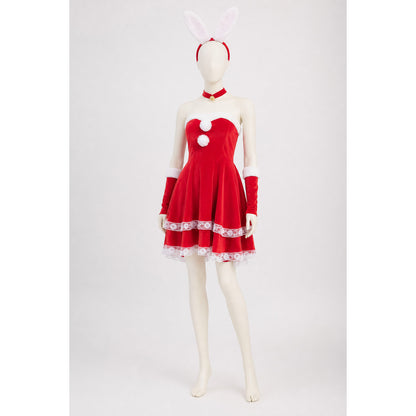 Christmas cosplay costume with ears and lace