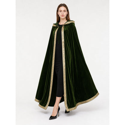 Dark Green Hooded Carnival Cloak lifestyle