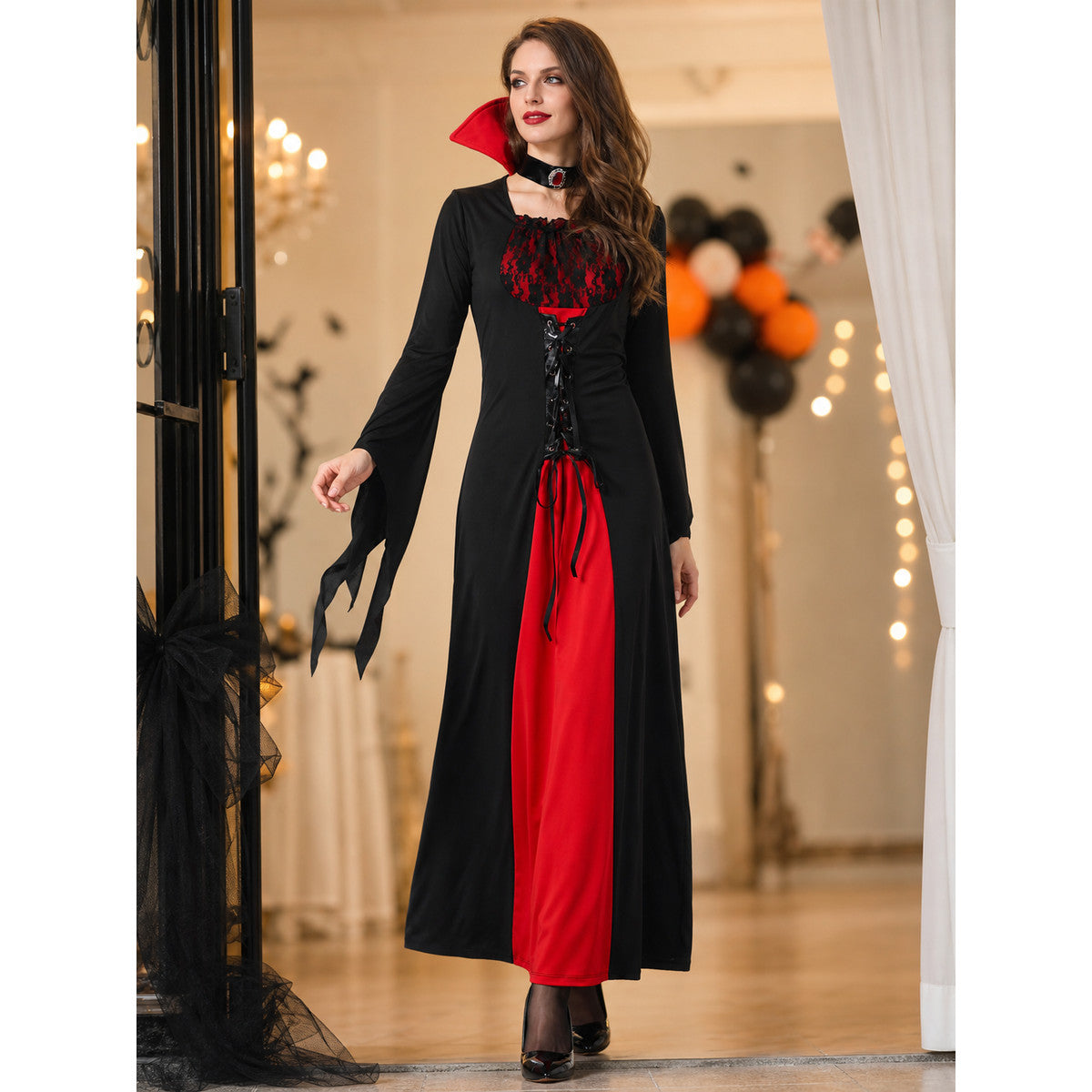 Carnival Cosplay Dress with Red and Black Details lifestyle view