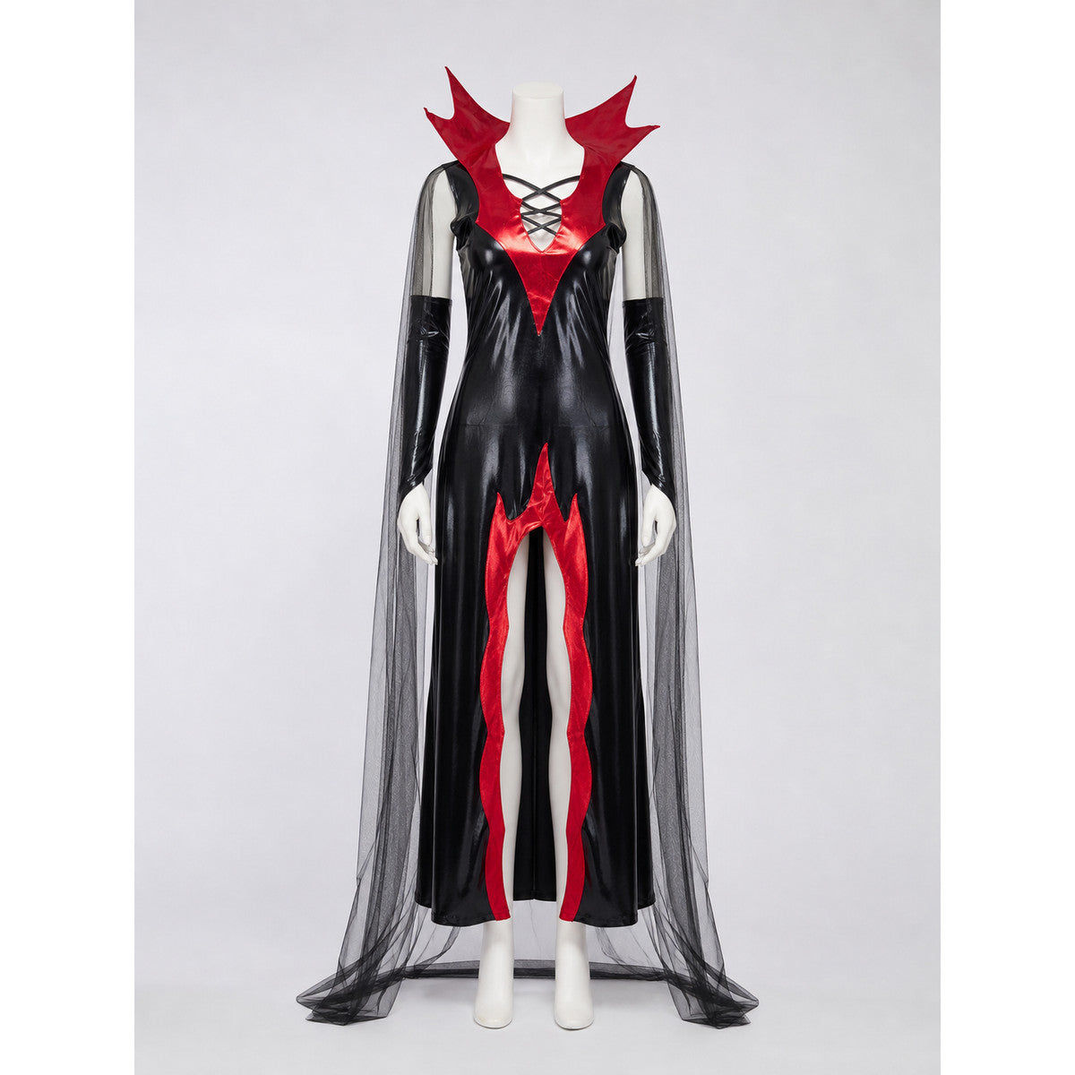 Gothic Vampire Costume with Cape and Lacing