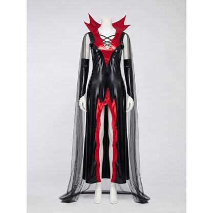 Gothic Vampire Costume with Cape and Lacing