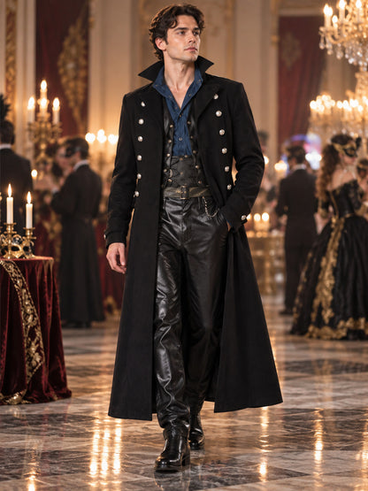 Vampire Costume: Black Tailcoat, High Collar