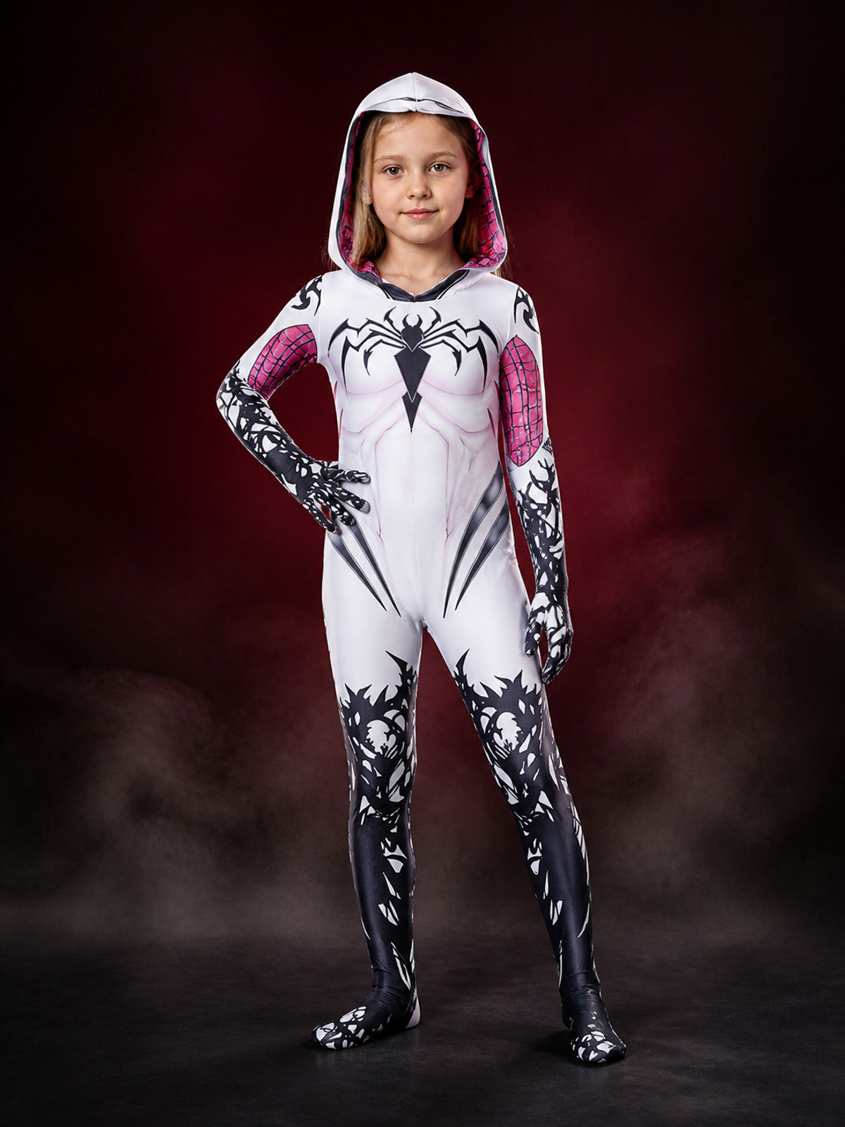Venom Gwen Hooded Cosplay Jumpsuit Costume