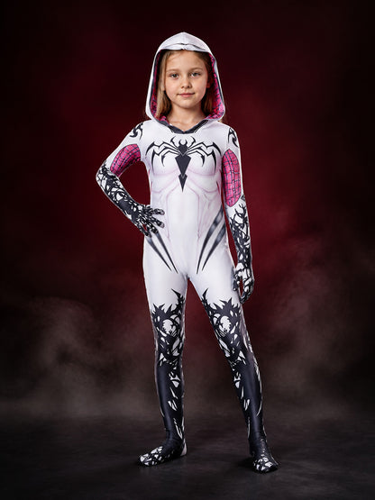 Venom Gwen Hooded Cosplay Jumpsuit Costume