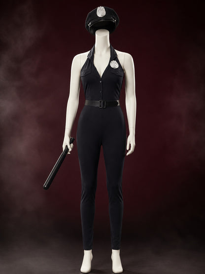 Women's Sexy Police Costume Set with Hat, Belt & Baton - Halloween Outfit main product view