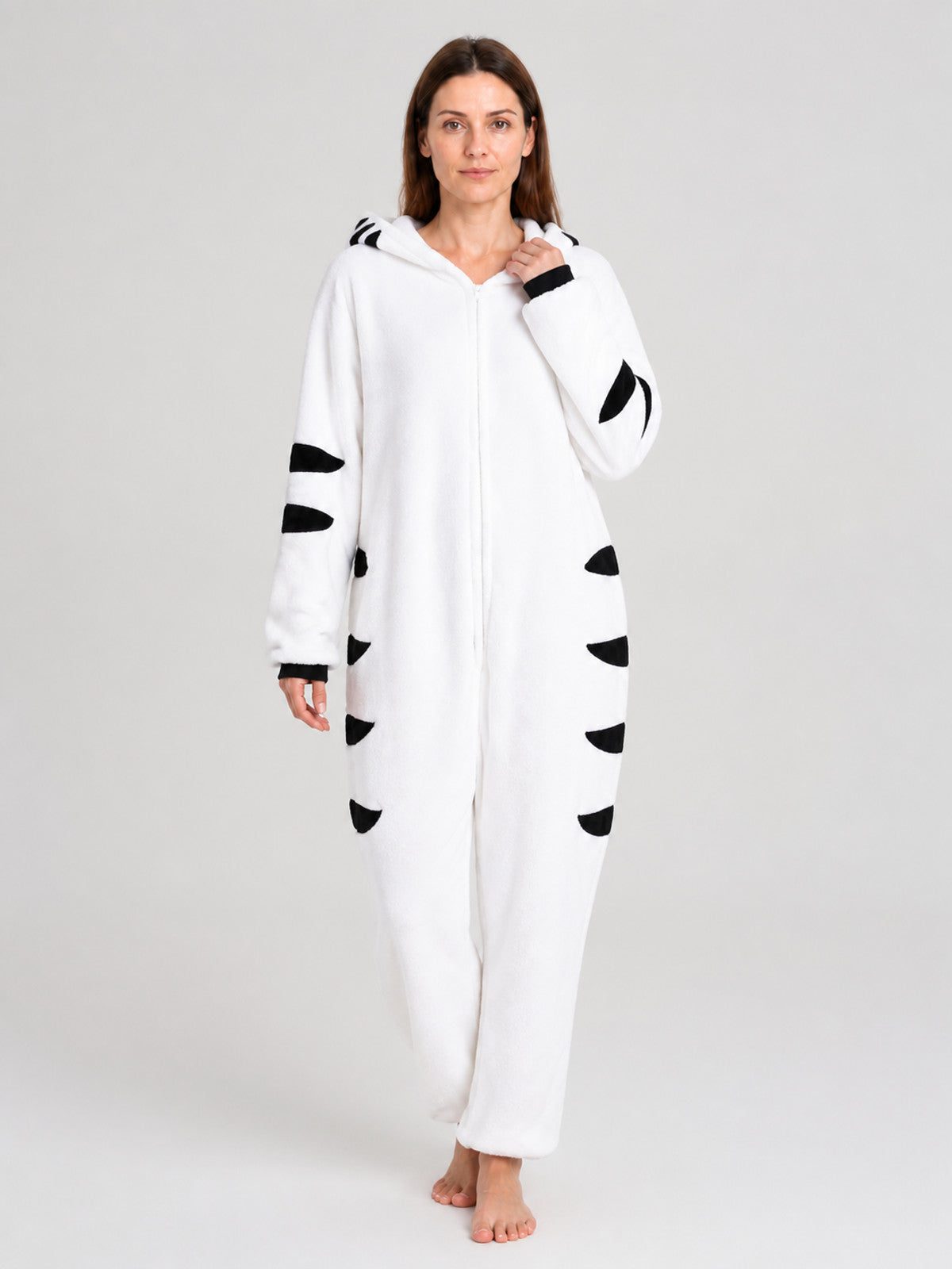 Husky Hooded Flannel Pajama Jumpsuit product detail