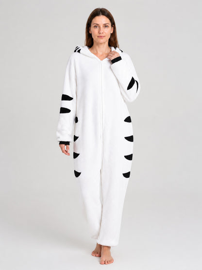Husky Hooded Flannel Pajama Jumpsuit product detail