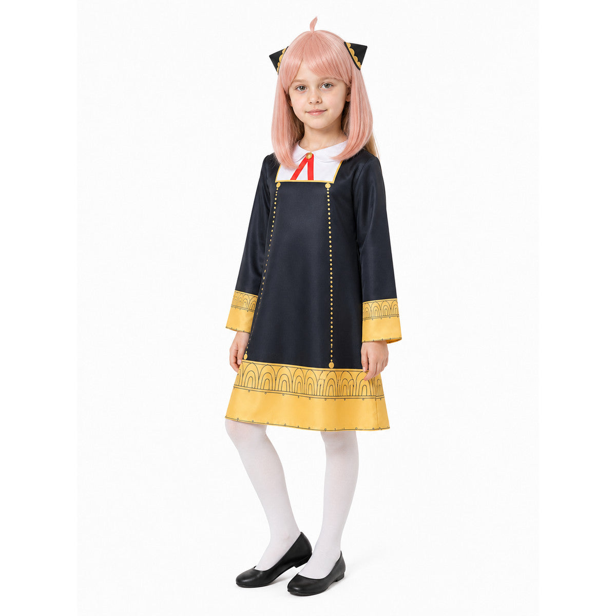 Anya Forger Halloween Cosplay Costume with Wig Costume Wigs detail