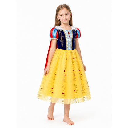 Snow White Dress with a Red Cape and Blue Bodice Costume Dresses detail