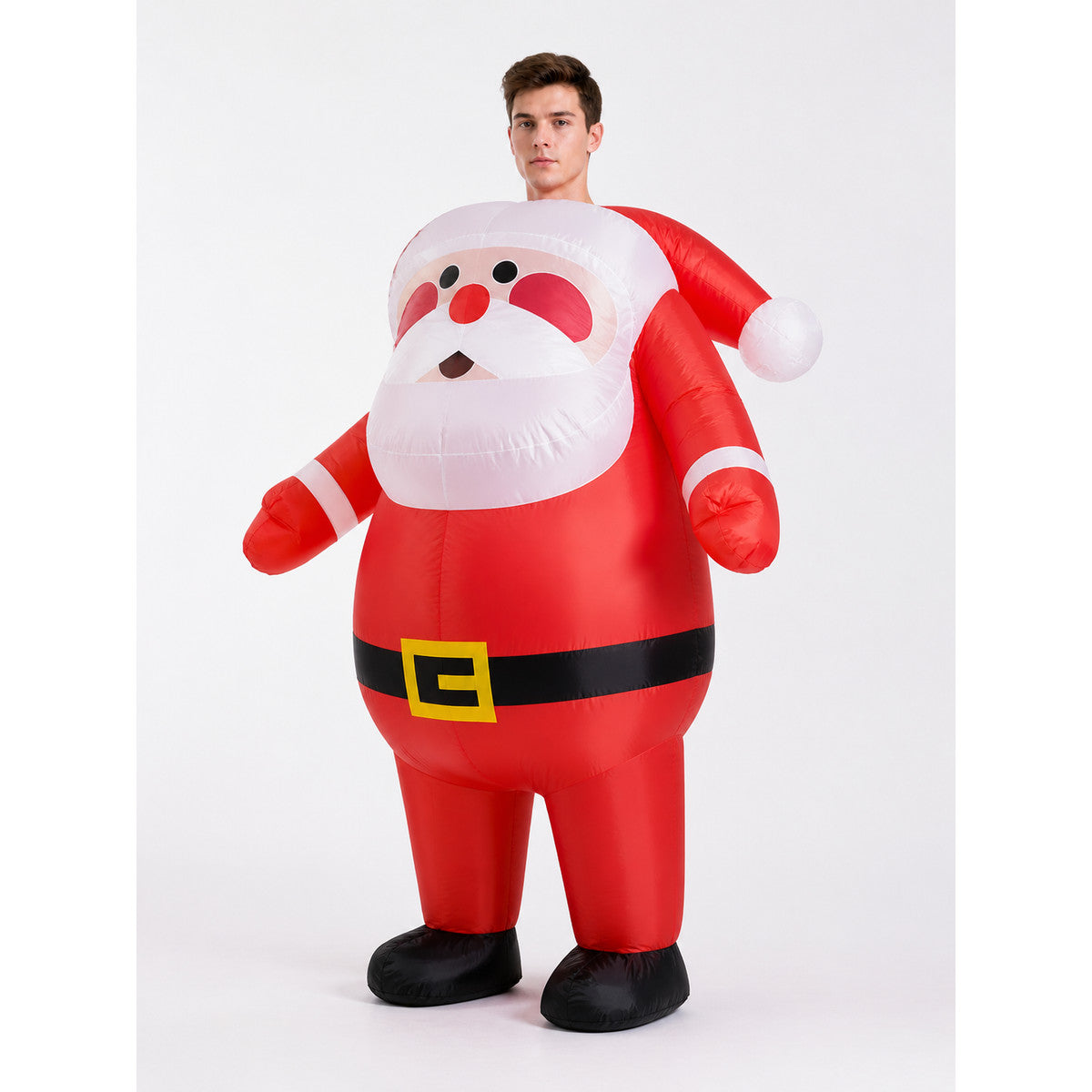 Inflatable Santa Claus Costume for Adults with Beard and Hat main product view