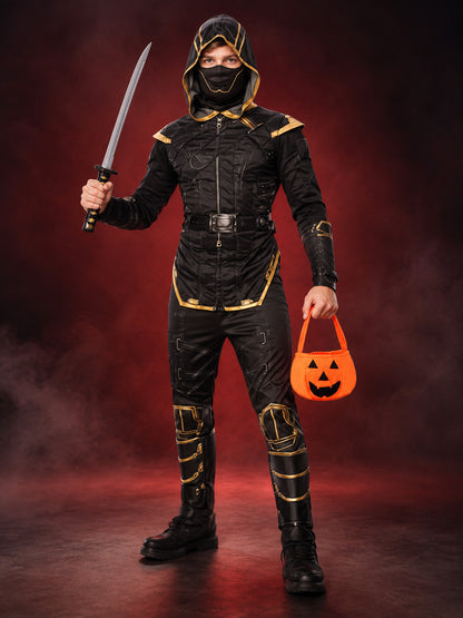 Kids' Ninja Carnival Costume Black with Mask and Sword