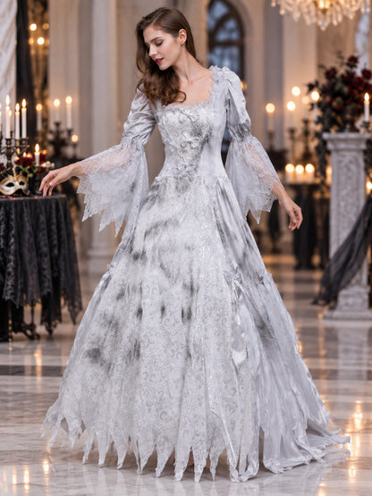 Gray Long Lace Carnival Dress