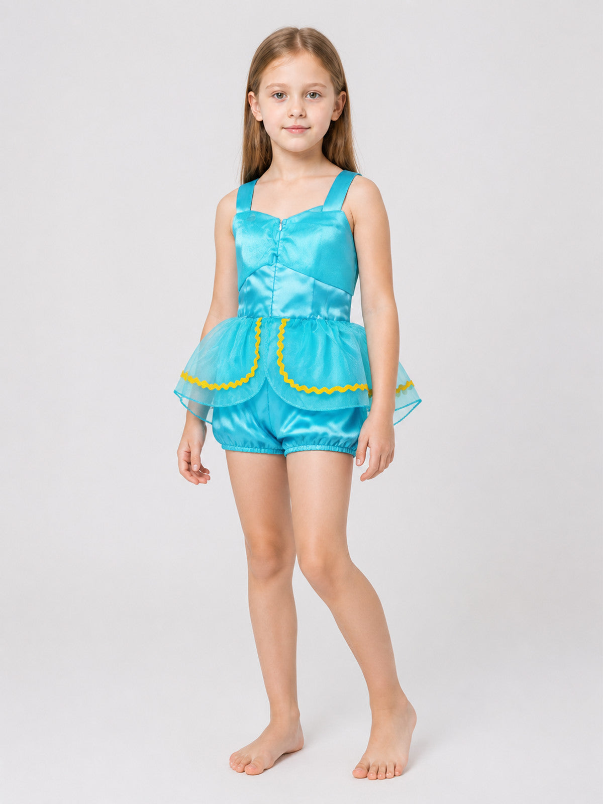 Blue Aladdin-Style Carnival Costume Jumpsuit