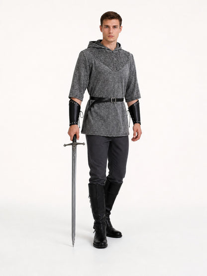 Hooded Knight Costume with Belt and Greaves Costumes detail