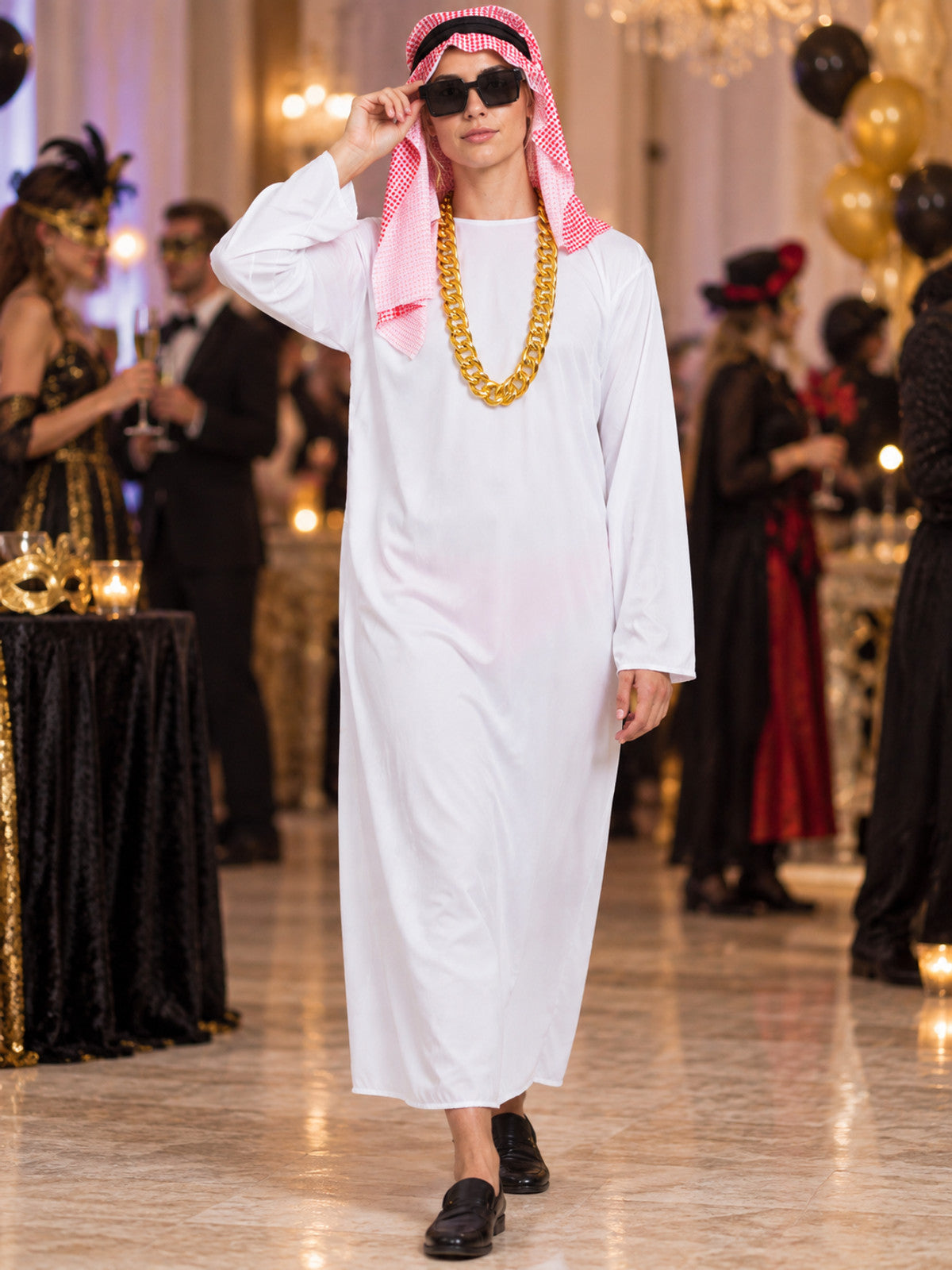 Carnival Costume with White Tunic and Accessories lifestyle view