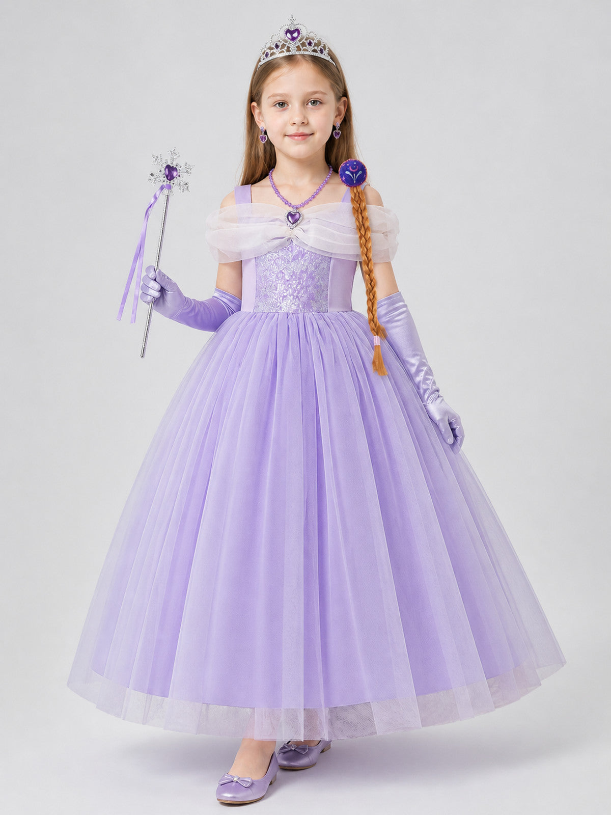Cinderella Princess Dress with Crown and Accessories Costume Dresses detail