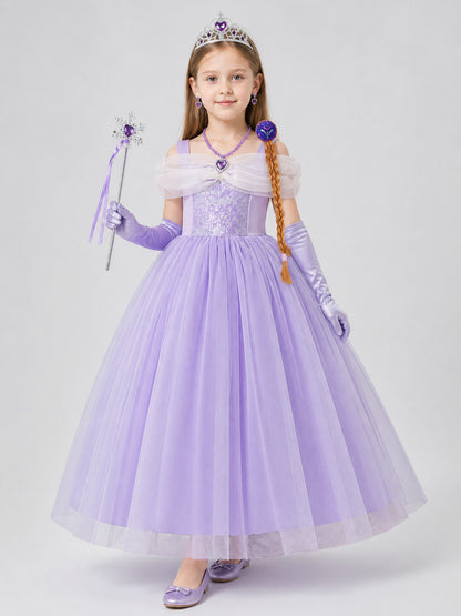 Cinderella Princess Dress with Crown and Accessories Costume Dresses detail