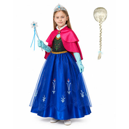 Children’s Carnival Costume with Dress, Crown, and Cape product detail