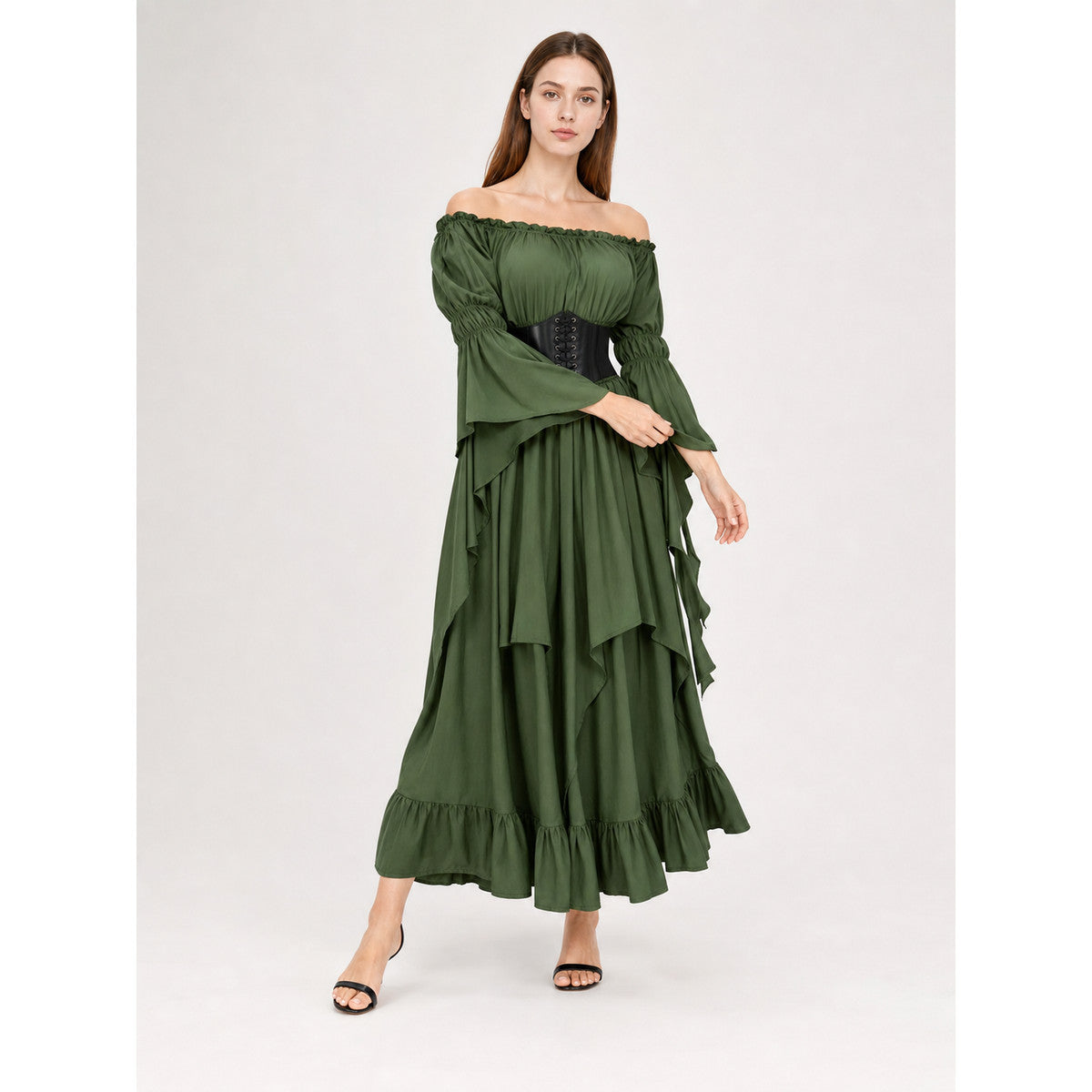 Medieval Off-the-Shoulder Ball Gown Costume Dresses detail