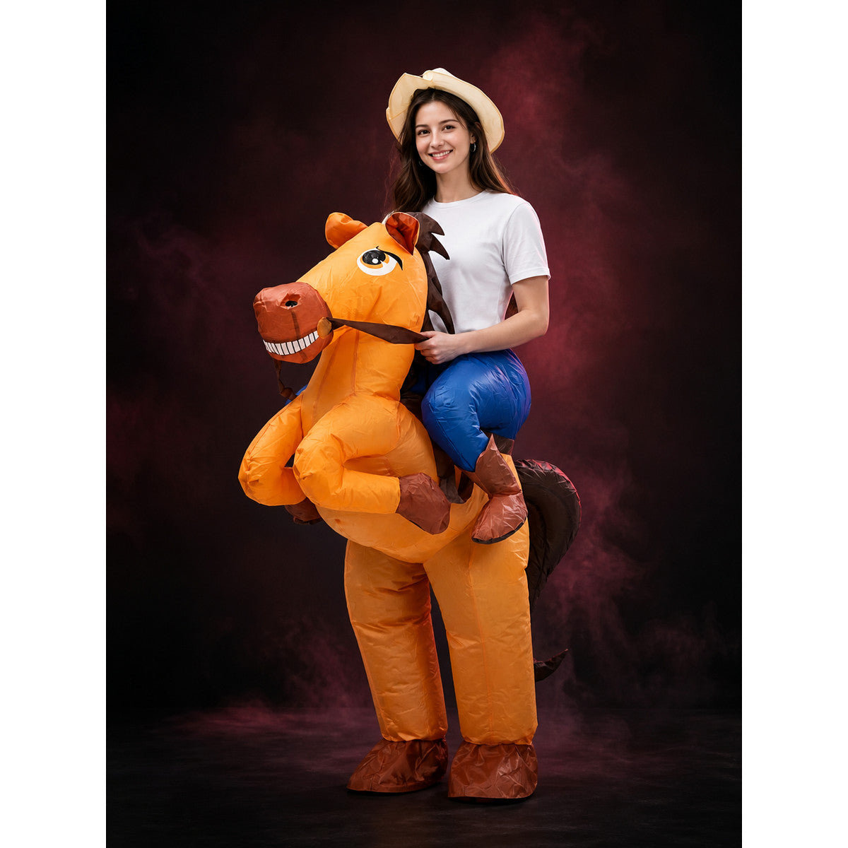 Inflatable Horse Costume, Funny Halloween Christmas Performance Outfit with main product view