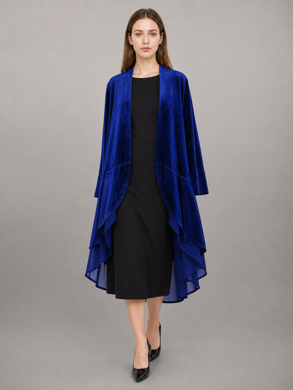 Long Dark Navy Carnival Stage Cloak