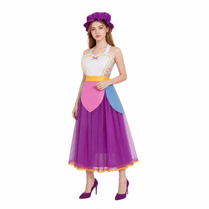 Cosplay Dress with Apron and Cap Costume Dresses detail