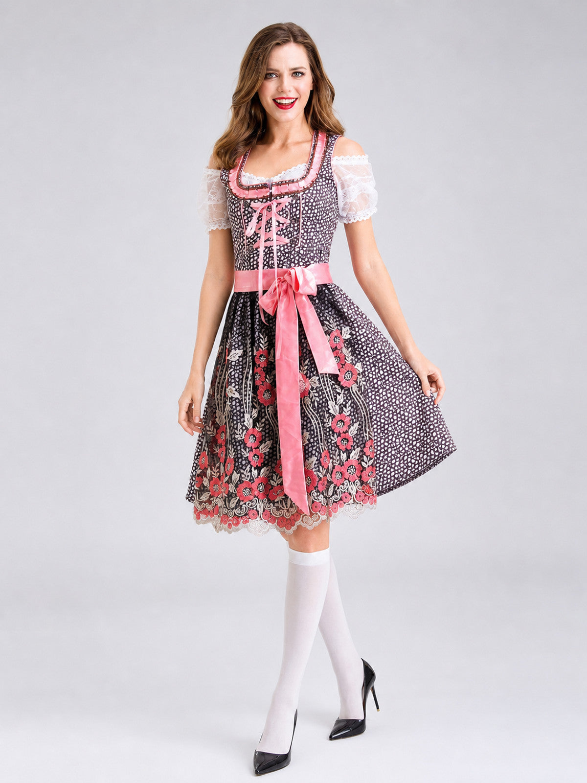 Bavarian-Style Cosplay Dress with a Bow