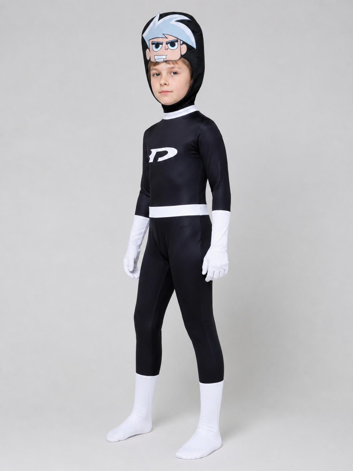 Danny Phantom Cosplay Costume, Black Jumpsuit side view