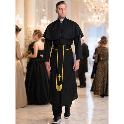Carnival religious robe with a cross for a masquerade lifestyle