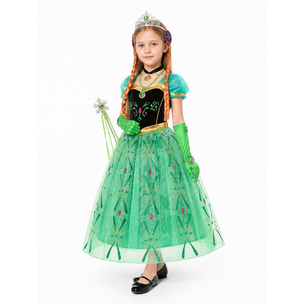 Halloween Carnival Costume with Crown and Gloves Costume Headwear detail