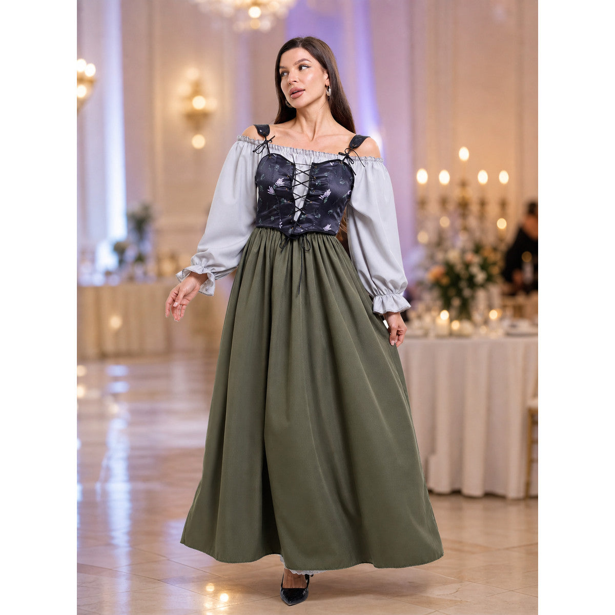 Historical Costume Dress with Corset Top