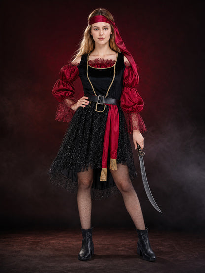 Retro-Style Pirate Costume with Corset main product view