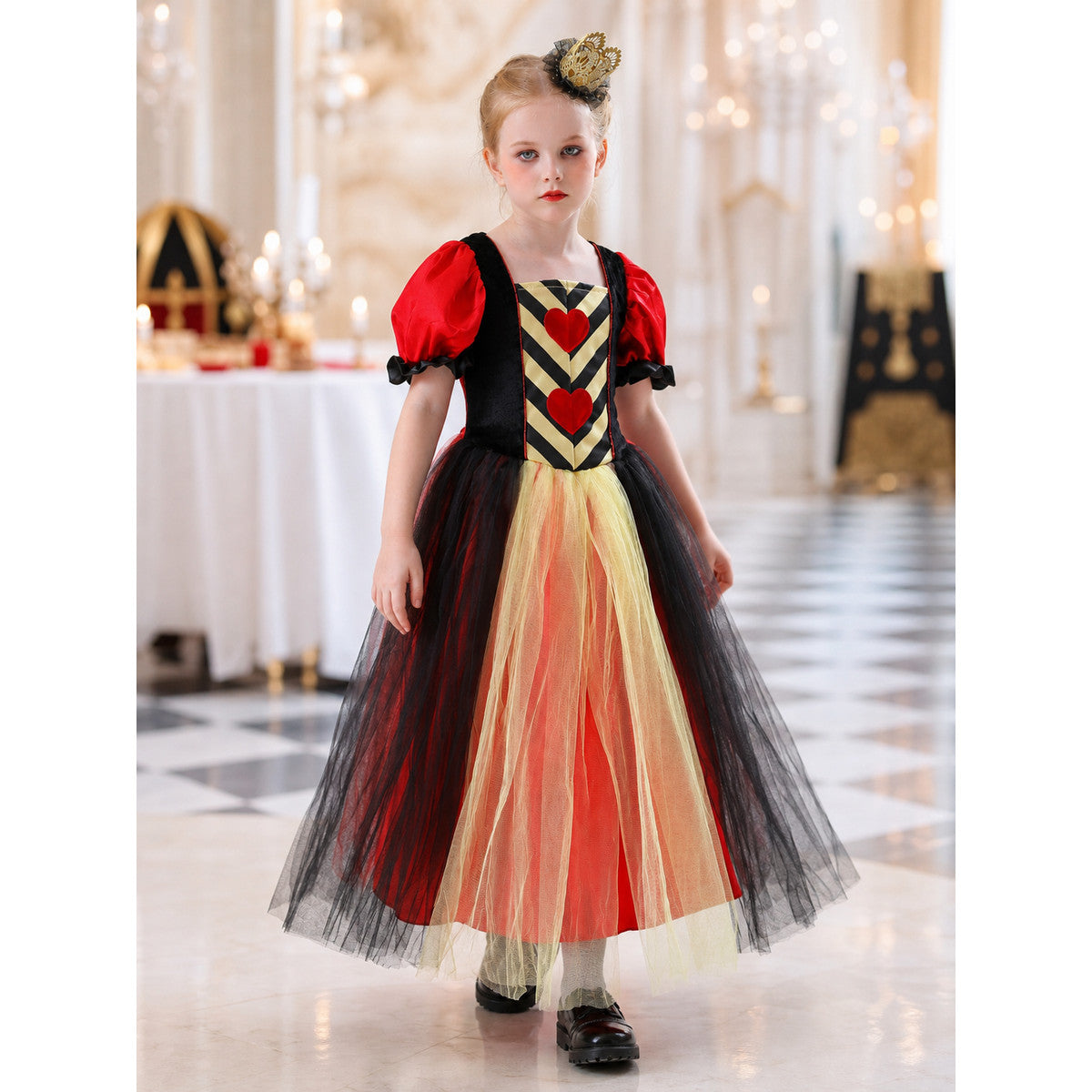 Red Queen Carnival Dress with Hearts